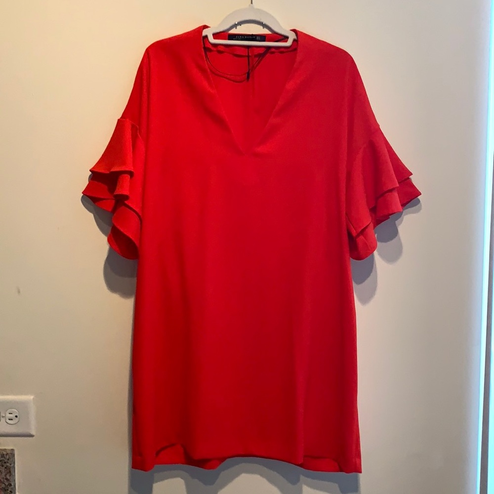 Zara flutter sleeve dress